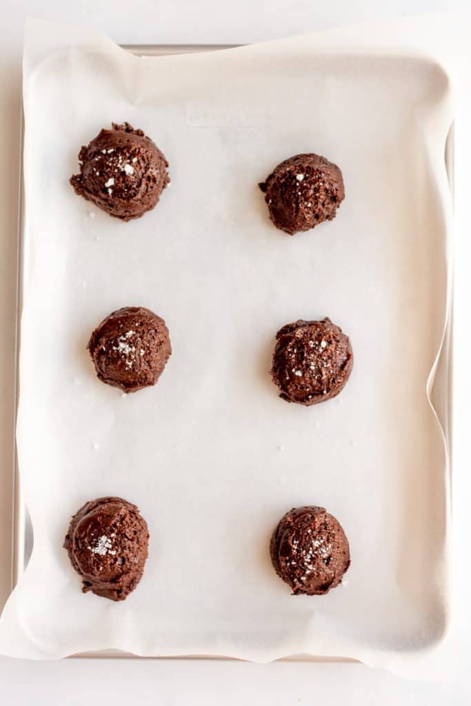 cookie balls sprinkled with sea salt
